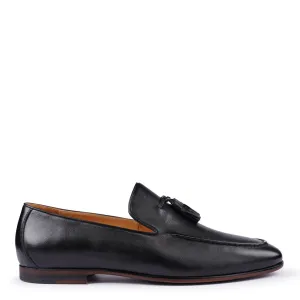Nathan Black Geschliffene Loafers