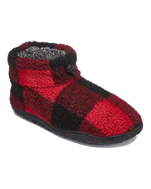 Neeson Sherpa Pantoffel-Stiefel in Rot & Schwarz Karo