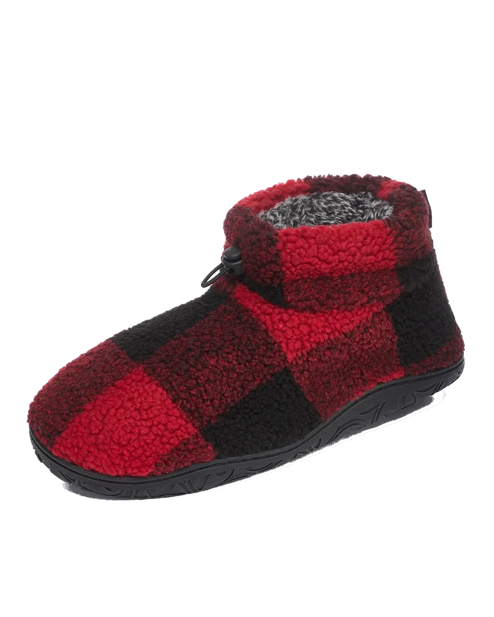Neeson Sherpa Pantoffel-Stiefel in Rot & Schwarz Karo
