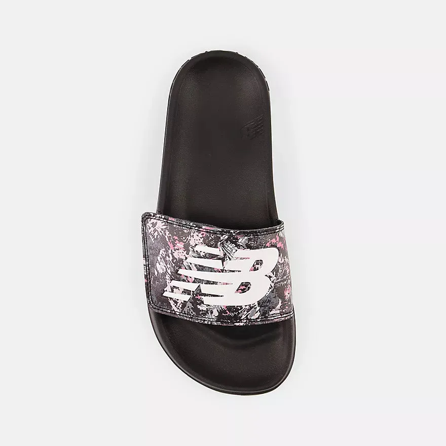 New Balance Schwarz/Weiß/Hellhimbeer 200 Verstellbarer Slides