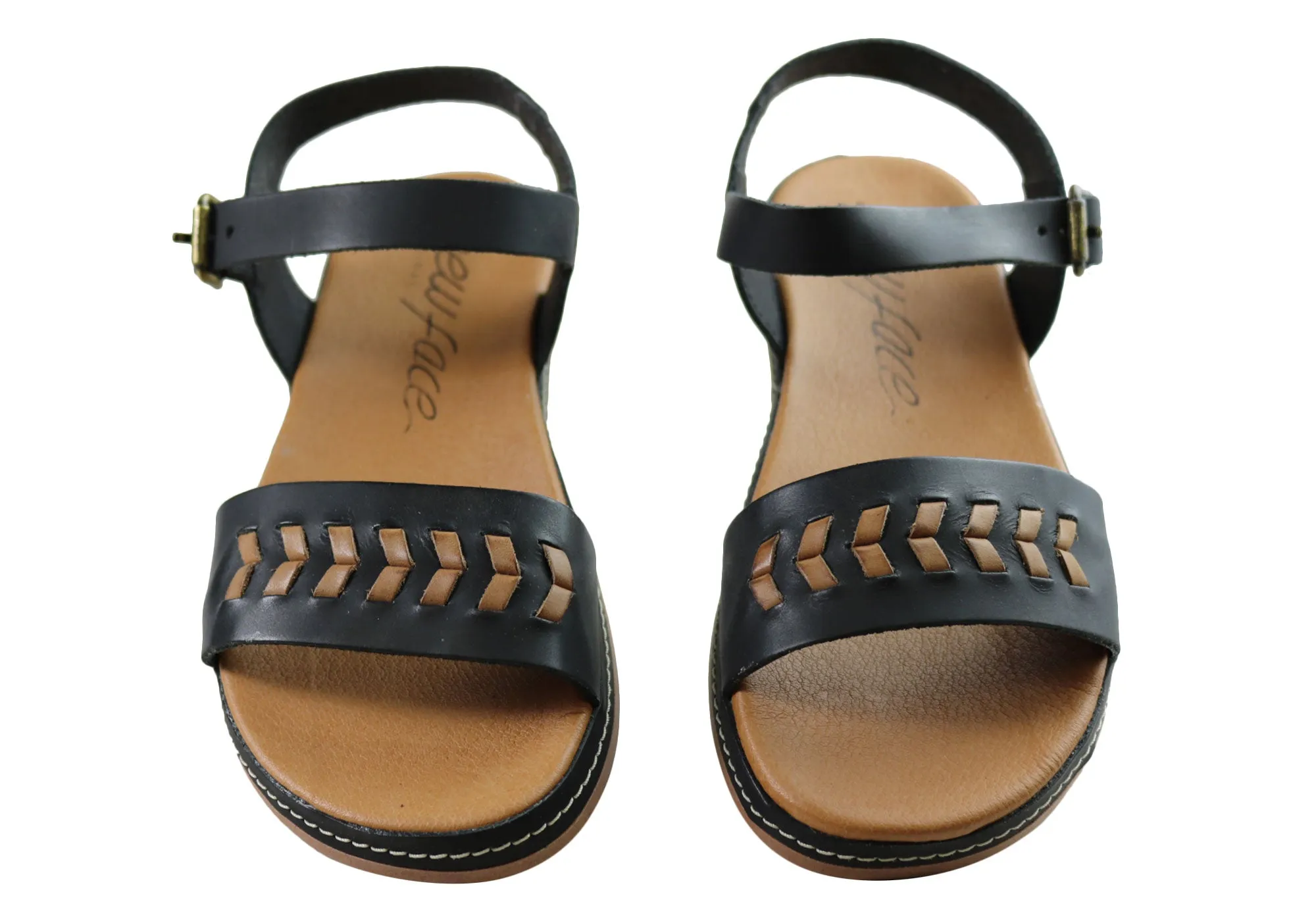 New Face Paradise Damen Bequeme Ledersandalen Hergestellt in Brasilien New Face Schuhe
