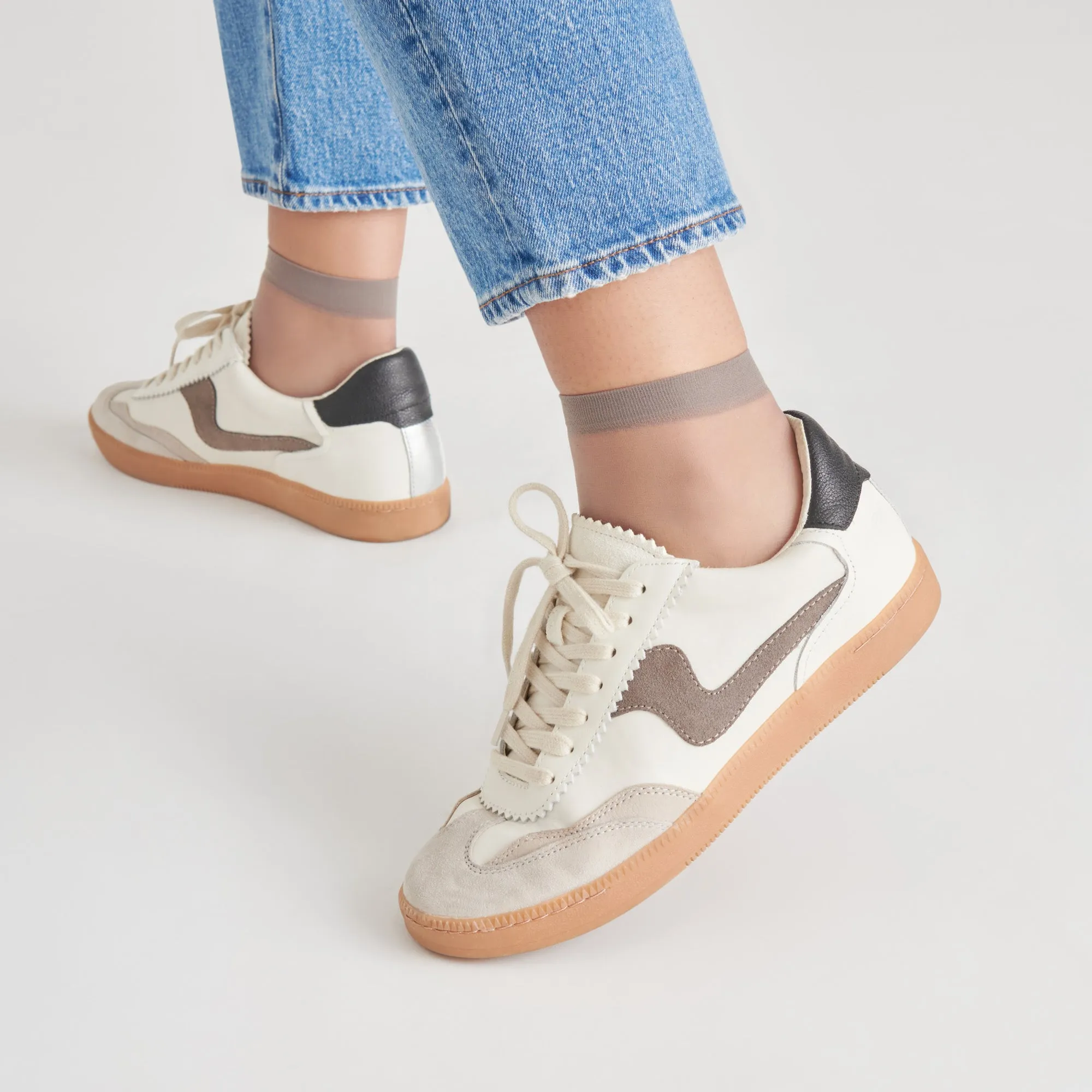 HINWEIS SNEAKERS WEIß GRAU LEDER