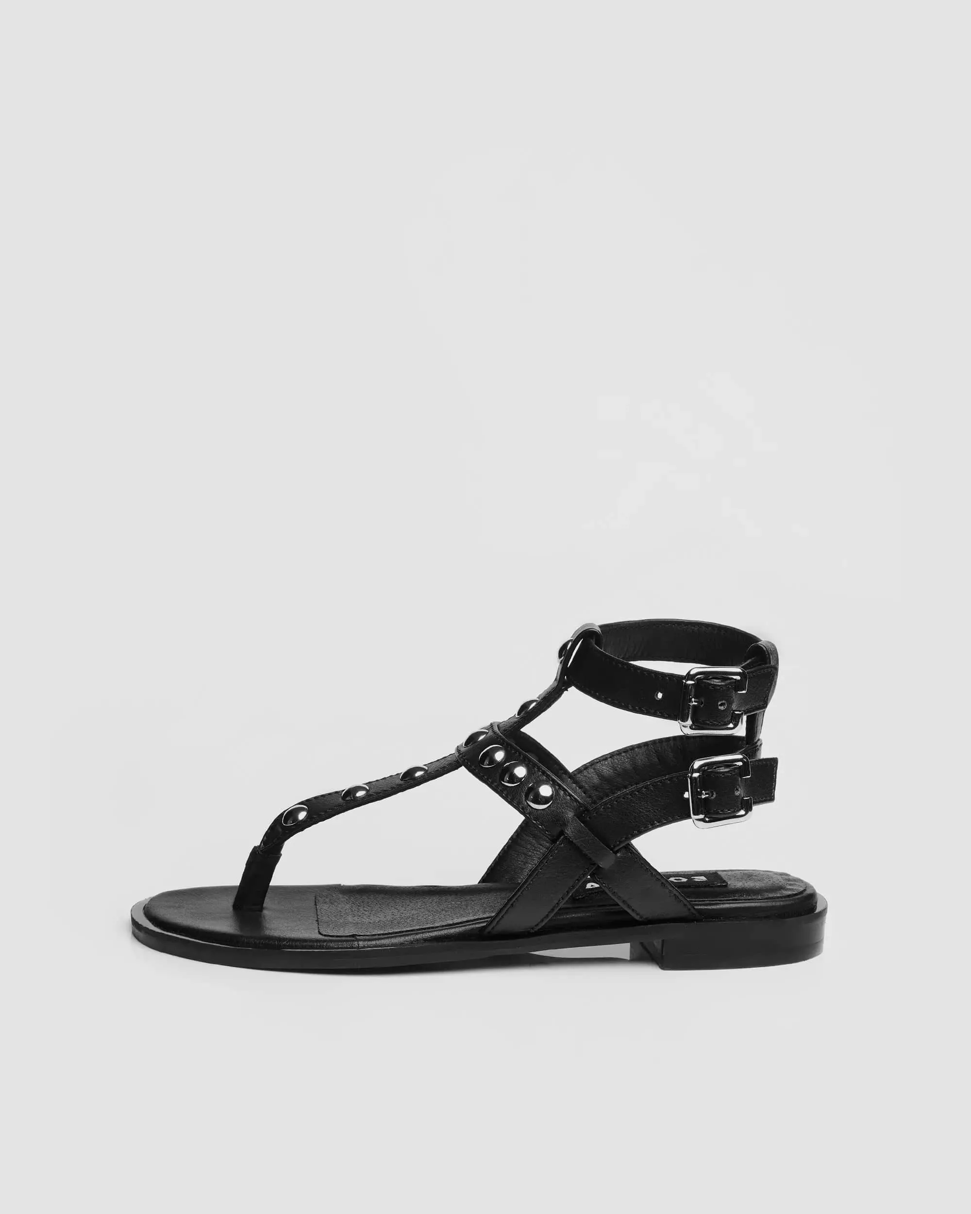 Nox Vegan Traubenleder Gladiatoren Sandalen | Schwarz