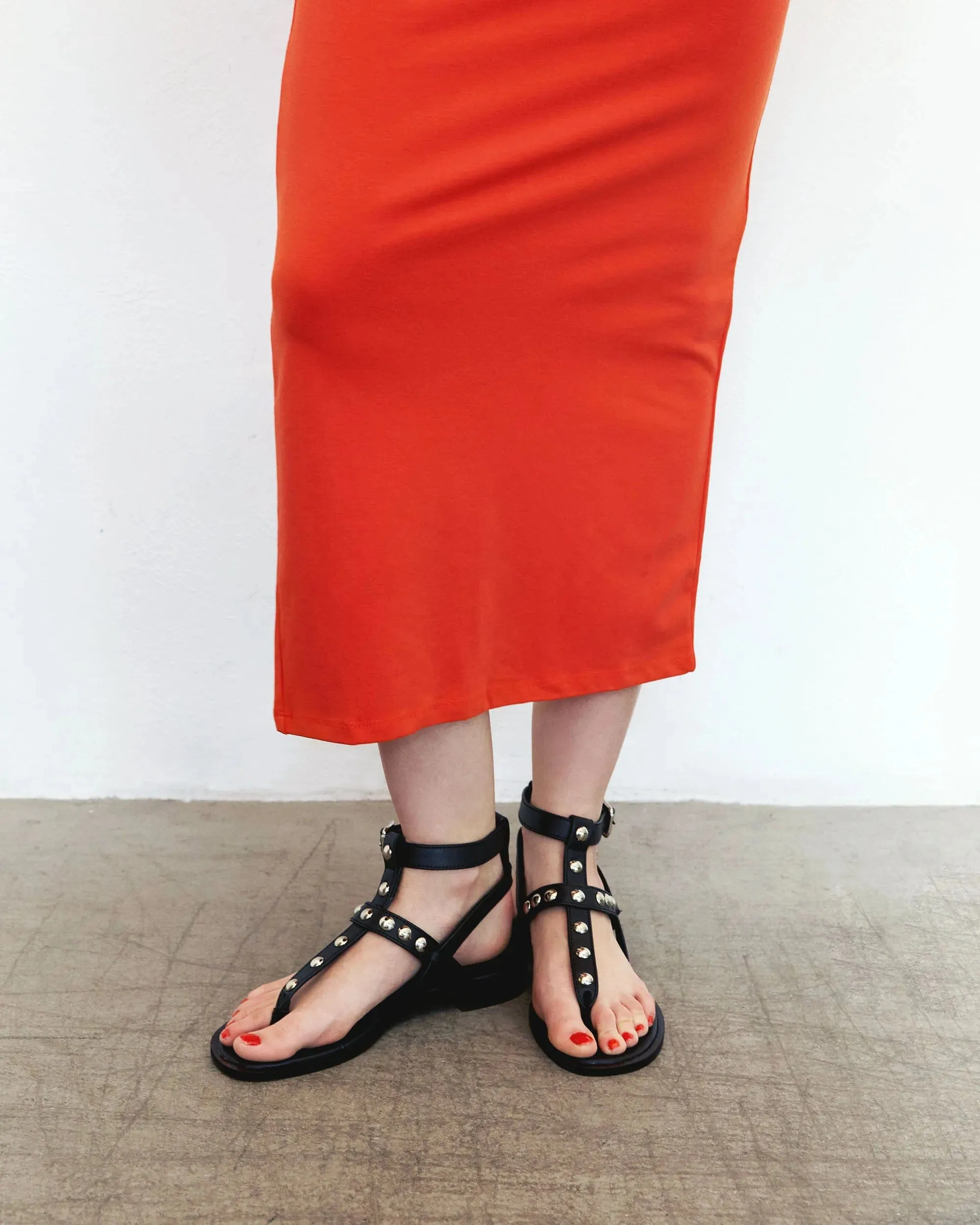 Nox Vegan Traubenleder Gladiatoren Sandalen | Schwarz