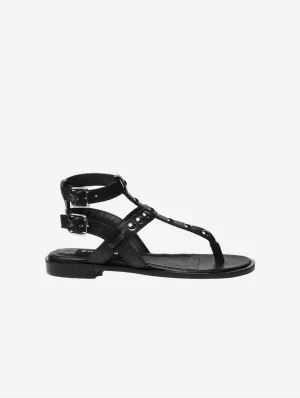 Nox Vegan Traubenleder Gladiatoren Sandalen | Schwarz