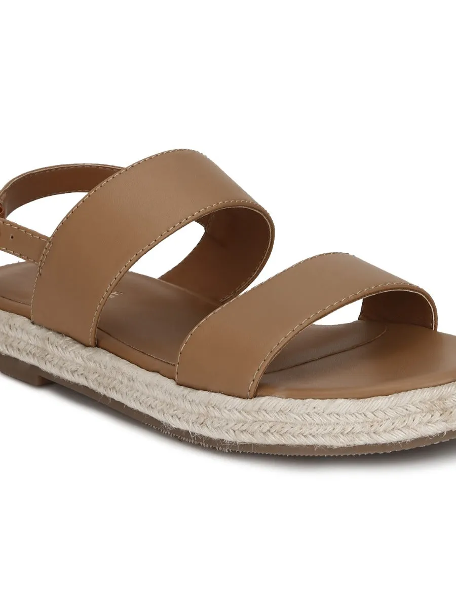 Nude PU-Jute-Espadrilles