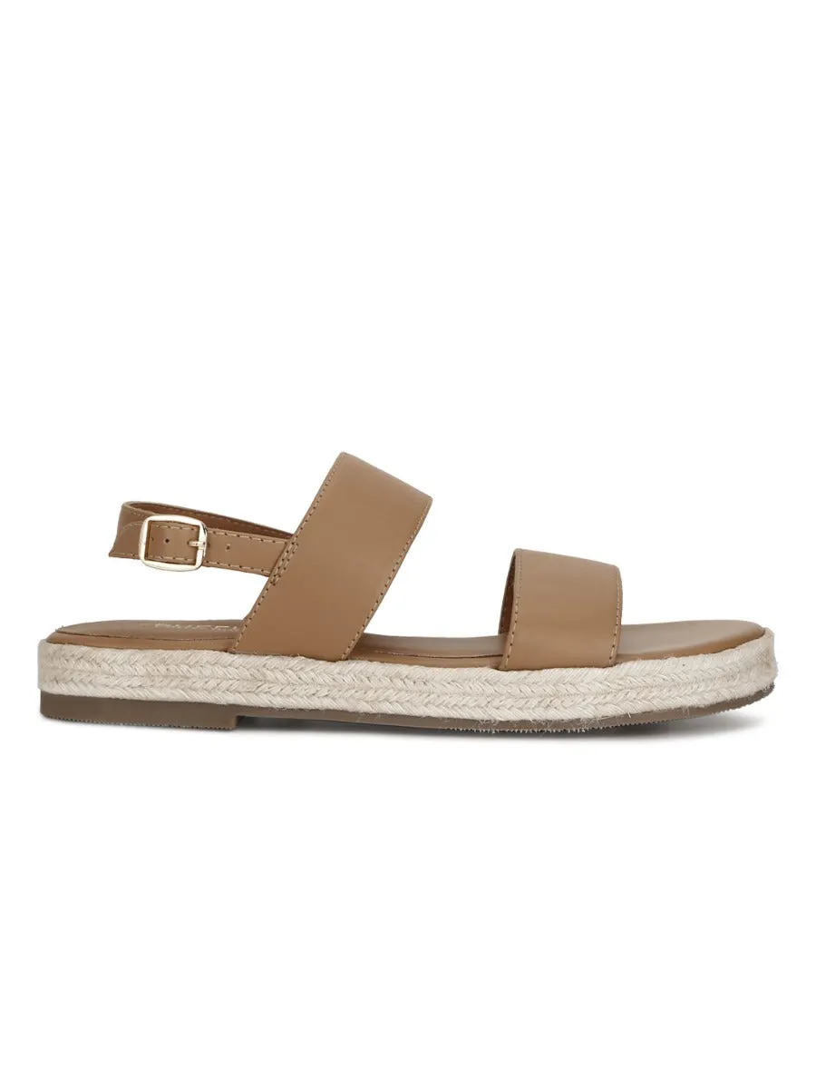 Nude PU-Jute-Espadrilles