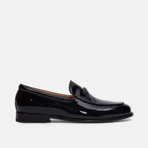 Odell Schwarze Lackleder Belgische Loafers