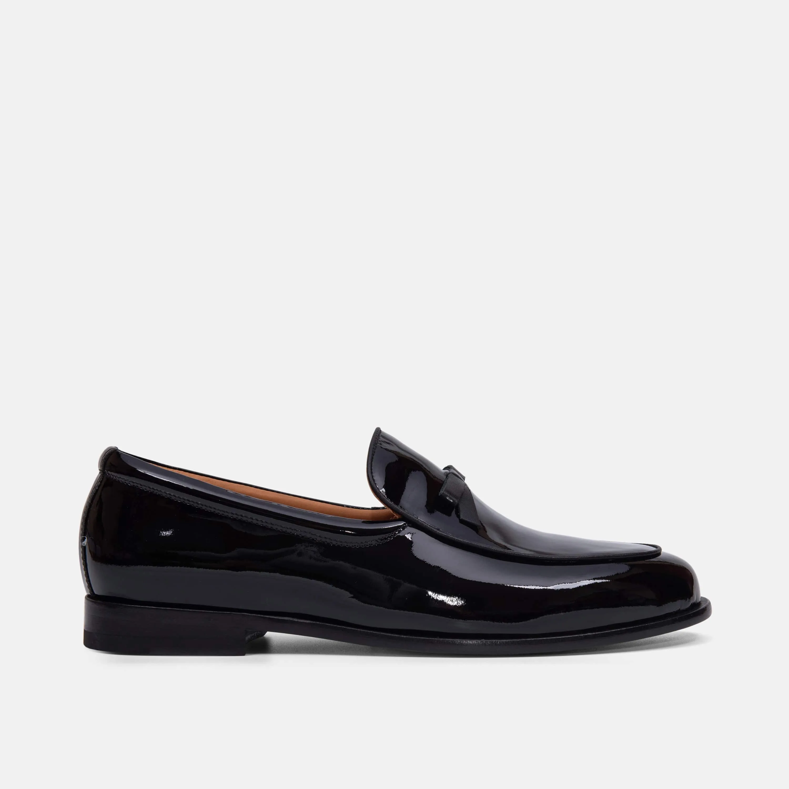 Odell Schwarze Lackleder Belgische Loafers