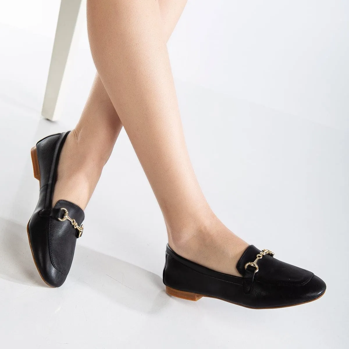 Olly Vegan-Leder Horsebit-Loafer | Schwarz