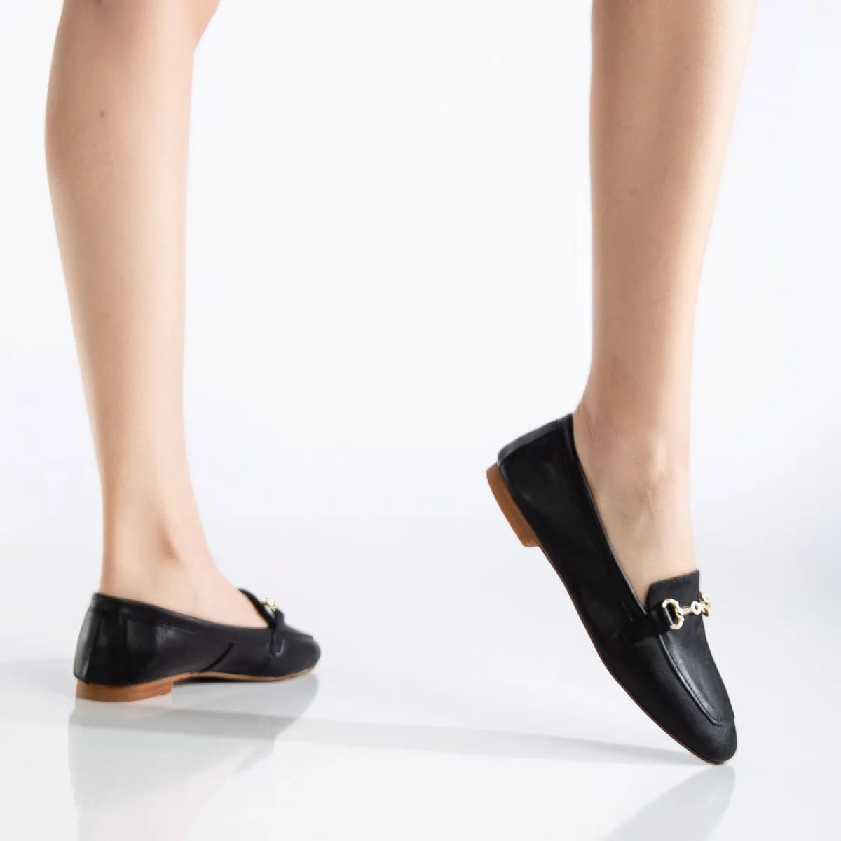 Olly Vegan-Leder Horsebit-Loafer | Schwarz
