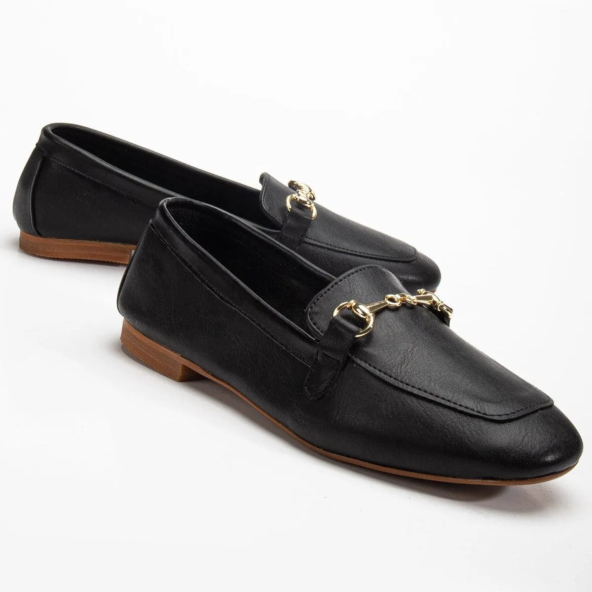 Olly Vegan-Leder Horsebit-Loafer | Schwarz