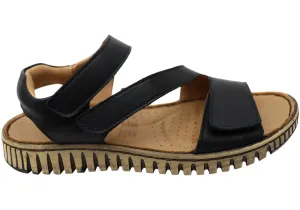 Orizonte Brookdale Damen Komfort Sandalen aus europäischem Leder mit verstellbarem Riemen Orizonte Schuhe