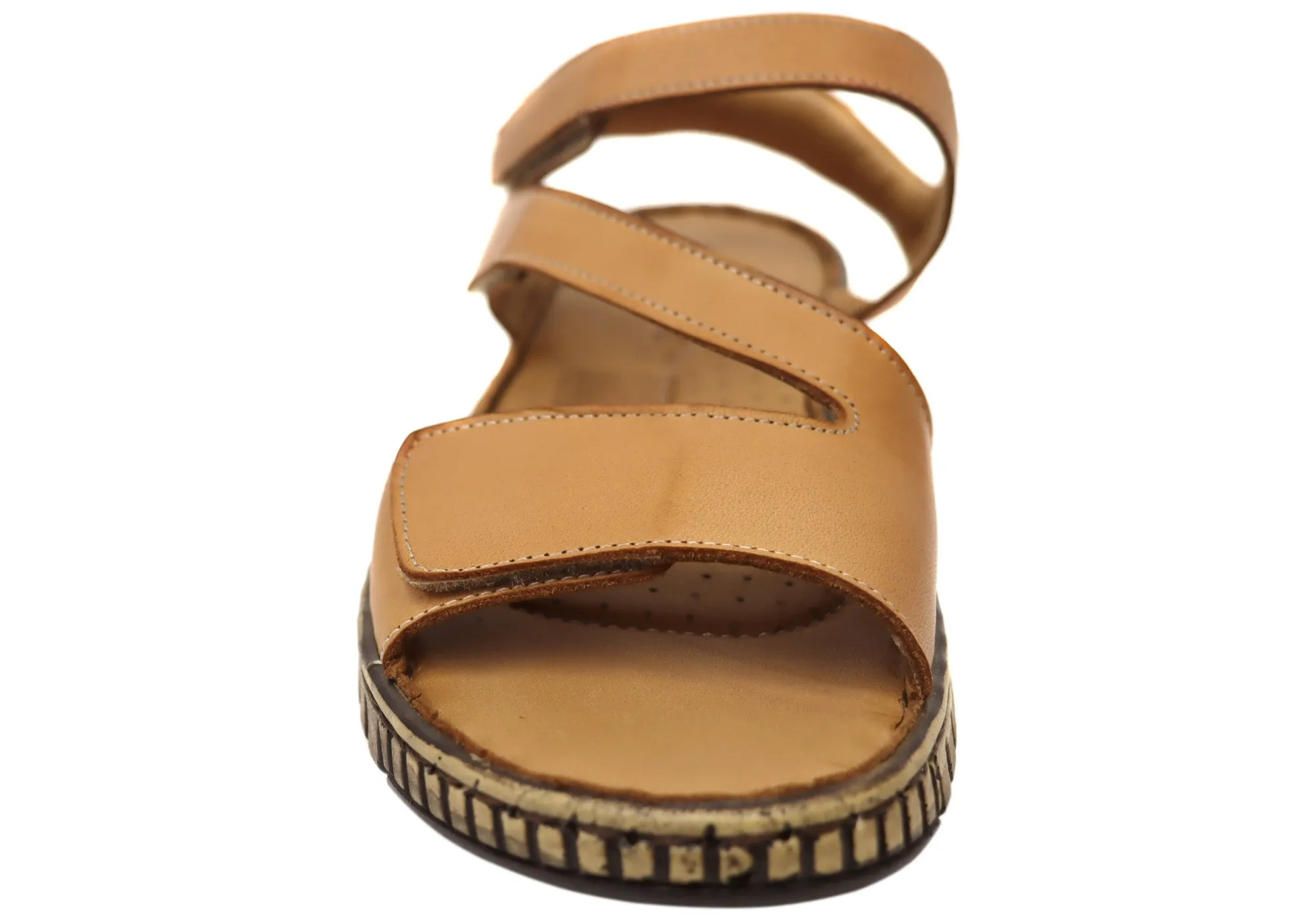 Orizonte Brookdale Damen Komfort Sandalen aus europäischem Leder mit verstellbarem Riemen Orizonte Schuhe