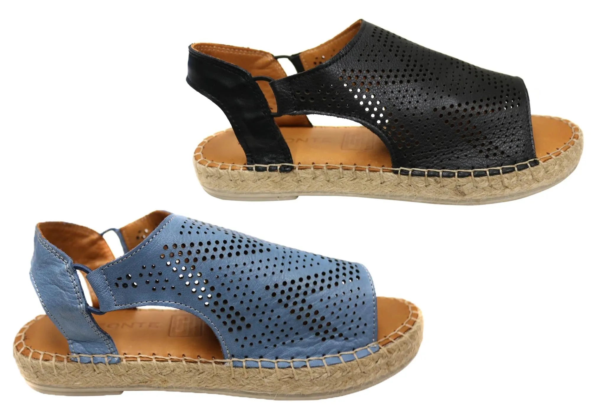 Orizonte Katrina Damen Europäische Leder Bequeme Espadrille Sandalen Orizonte Schuhe