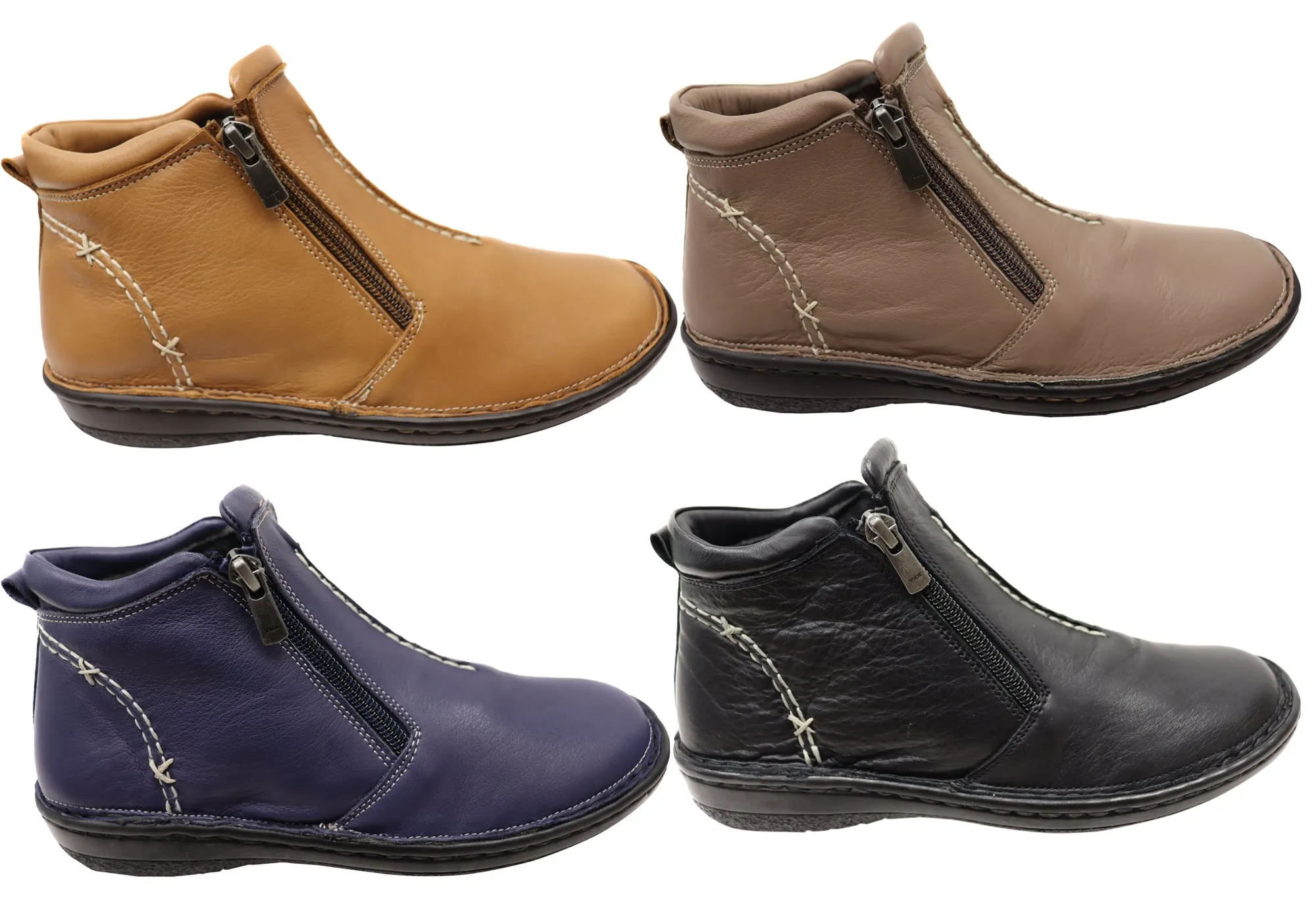 Orizonte Luna Damen Europäische Bequemliche Leder Knöchelstiefel Orizonte Schuhe