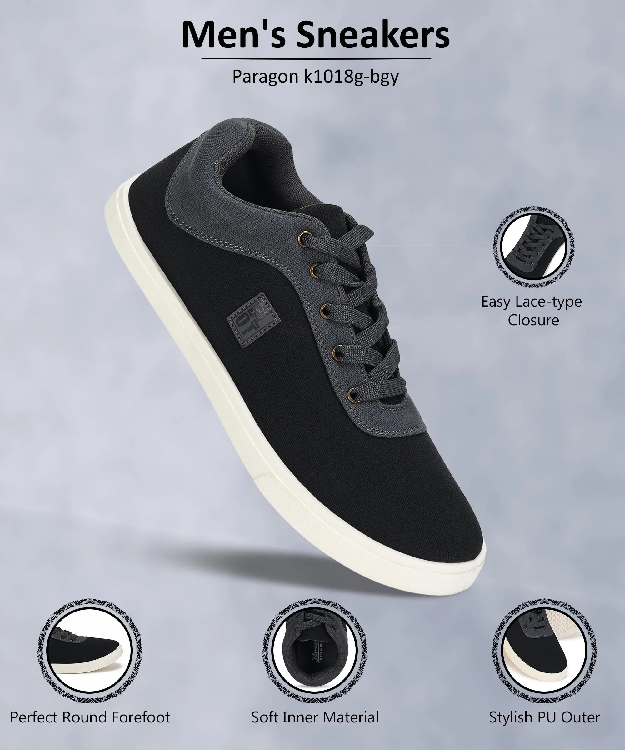 Paragon K1018G Herren Freizeitschuhe | Stilvolle Outdoor-Schuhe zum Spazierengehen für den Alltag | Schickes & Trendiges Design | Bequeme gepolsterte Sohlen Weiß