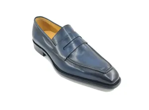 Patina Kalbsleder Schlupf-Penny-Loafer Marineblau