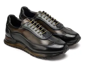 Paul Parkman Schuhe Paul Parkman Herren Patina Ledersneaker in Grün