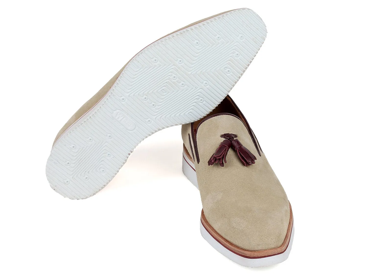 Paul Parkman Schuhe Paul Parkman Herren Smarte Freizeit-Quasten Wildleder Loafers in Beige