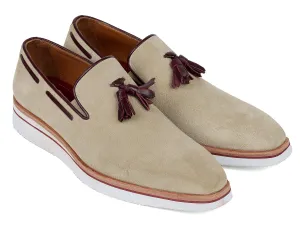 Paul Parkman Schuhe Paul Parkman Herren Smarte Freizeit-Quasten Wildleder Loafers in Beige