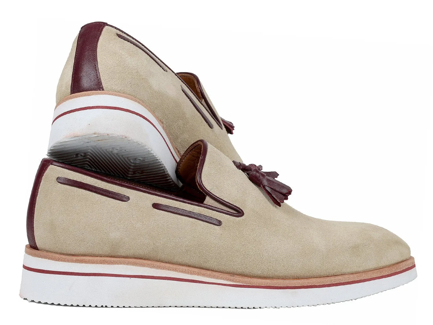 Paul Parkman Schuhe Paul Parkman Herren Smarte Freizeit-Quasten Wildleder Loafers in Beige
