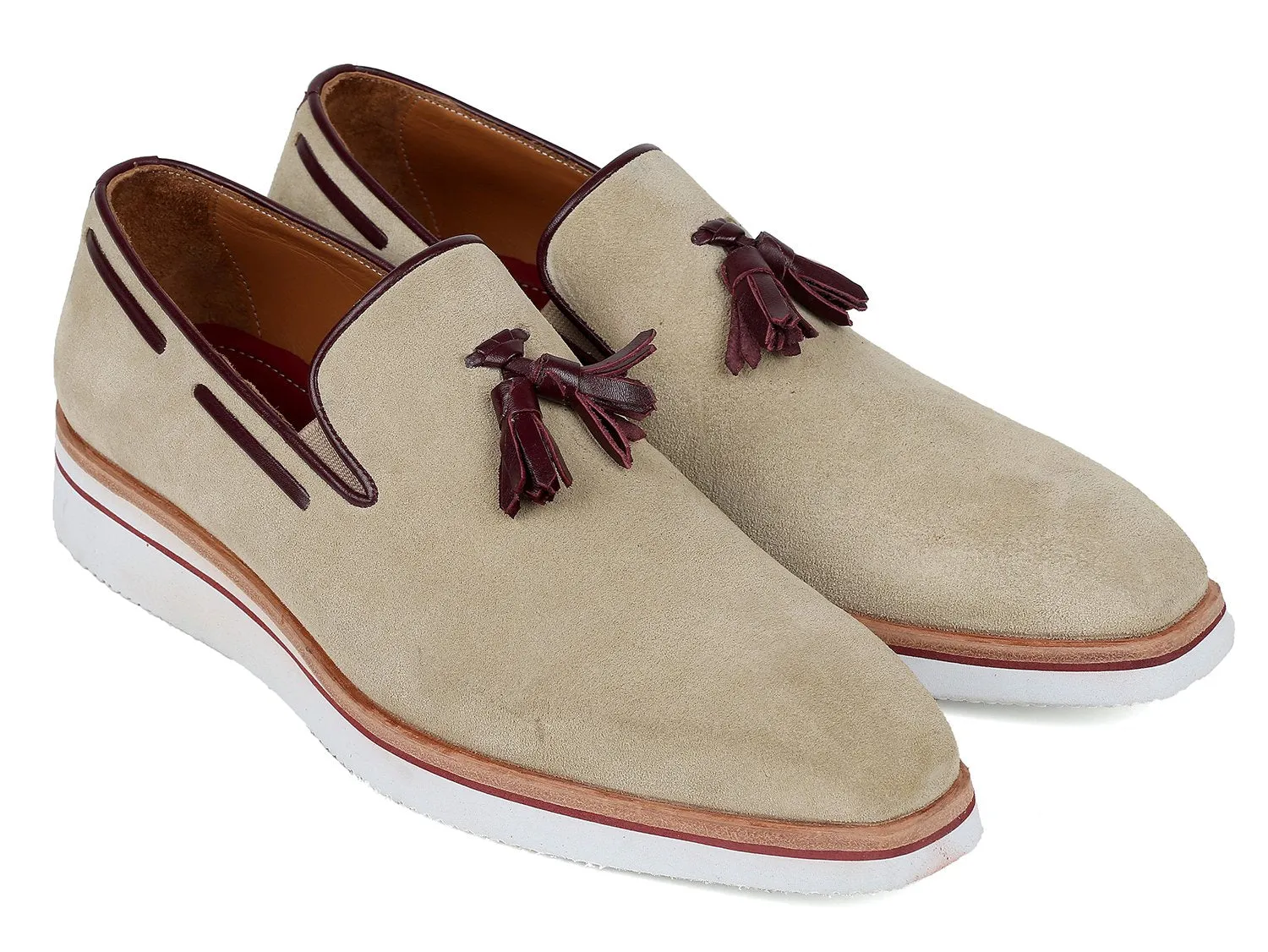 Paul Parkman Schuhe Paul Parkman Herren Smarte Freizeit-Quasten Wildleder Loafers in Beige