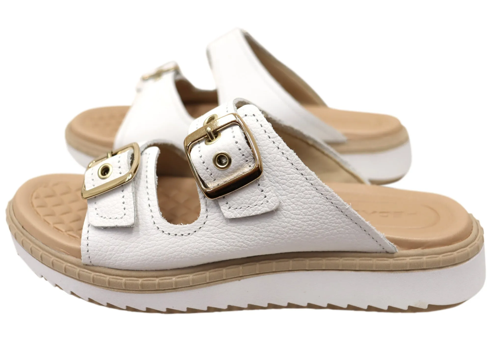 Pegada Arlineda Damen Bequeme Brasilianische Lederschlappen Sandalen Pegada Schuhe