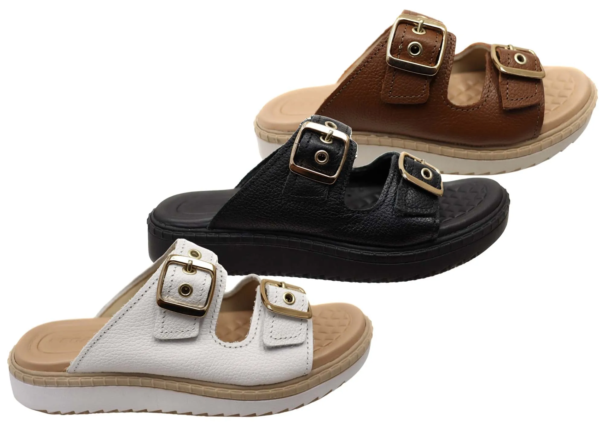 Pegada Arlineda Damen Bequeme Brasilianische Lederschlappen Sandalen Pegada Schuhe