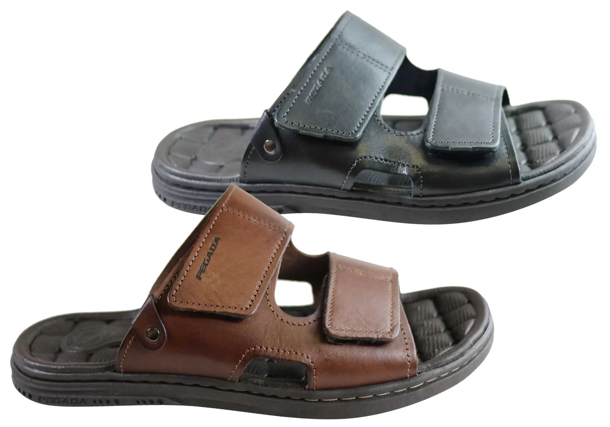 Pegada Fletcher Herren Gepolsterte Ledersandalen Made In Brazil Pegada Schuhe