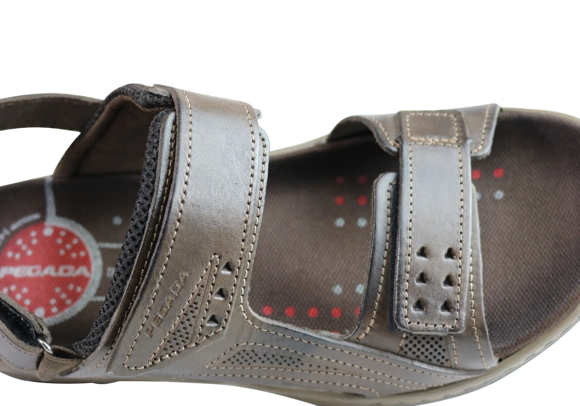 Pegada Jeff Herren-Ledersandalen mit bequemer Polsterung, hergestellt in Brasilien Pegada Schuhe