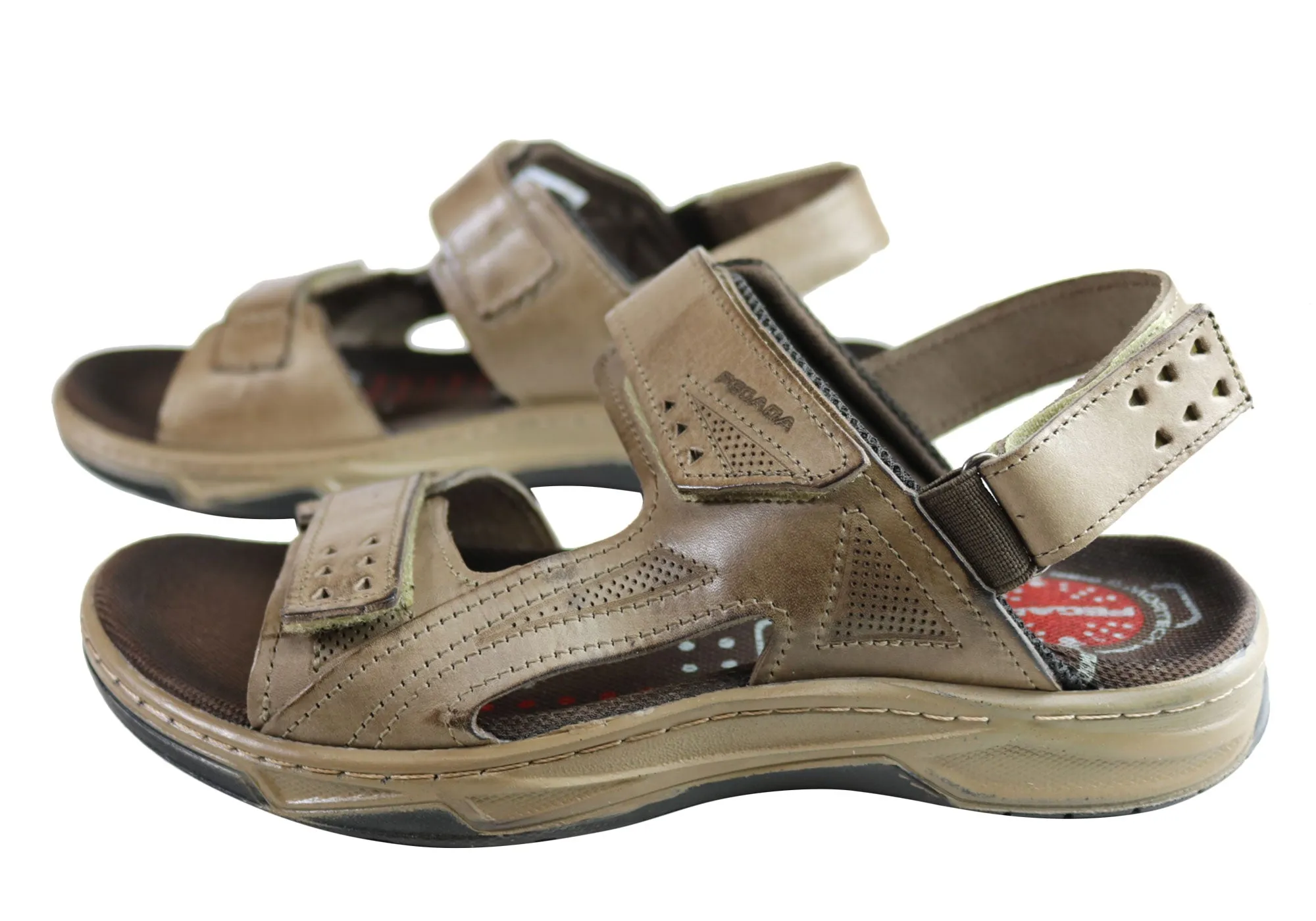 Pegada Jeff Herren-Ledersandalen mit bequemer Polsterung, hergestellt in Brasilien Pegada Schuhe