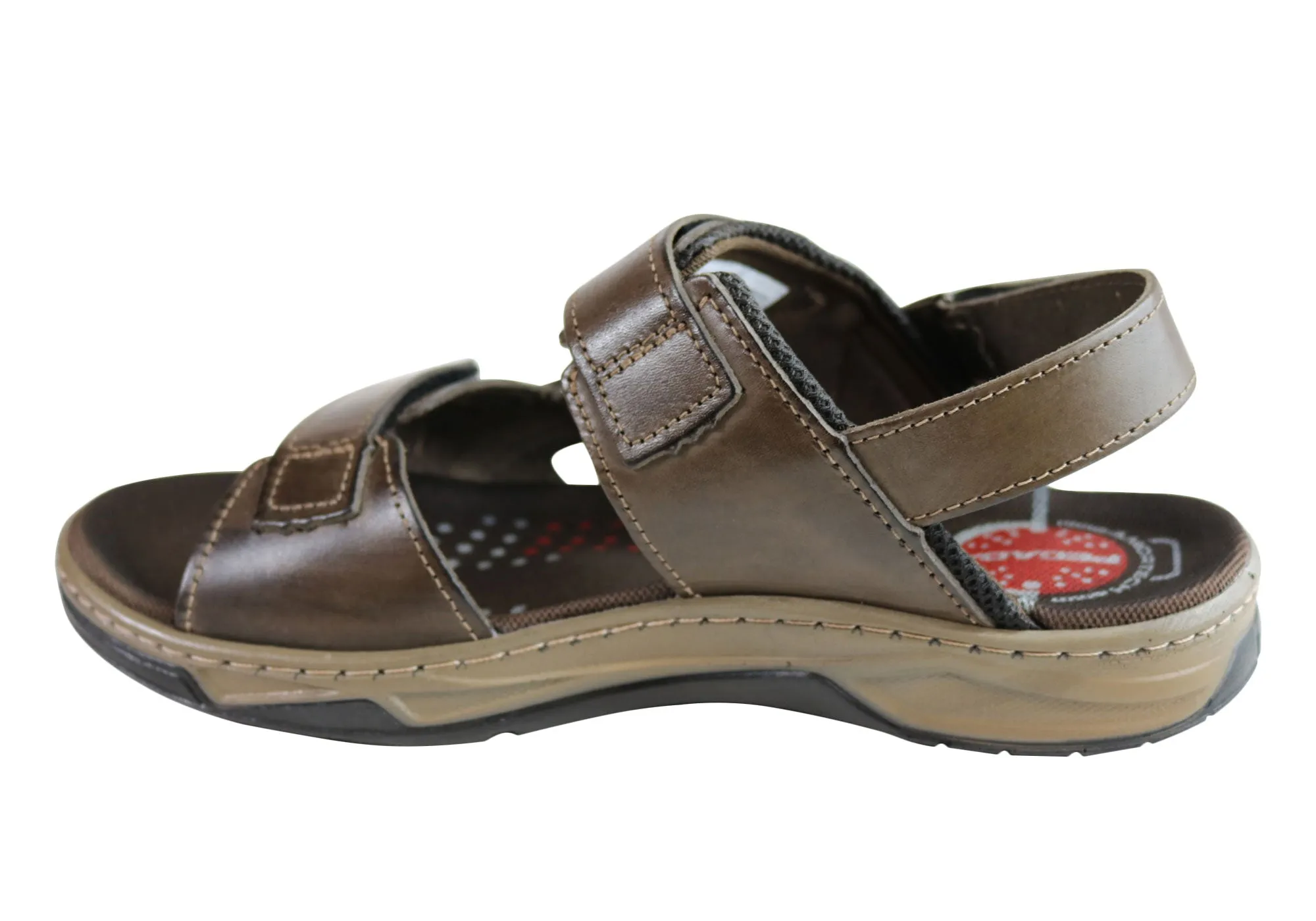 Pegada Jeff Herren-Ledersandalen mit bequemer Polsterung, hergestellt in Brasilien Pegada Schuhe