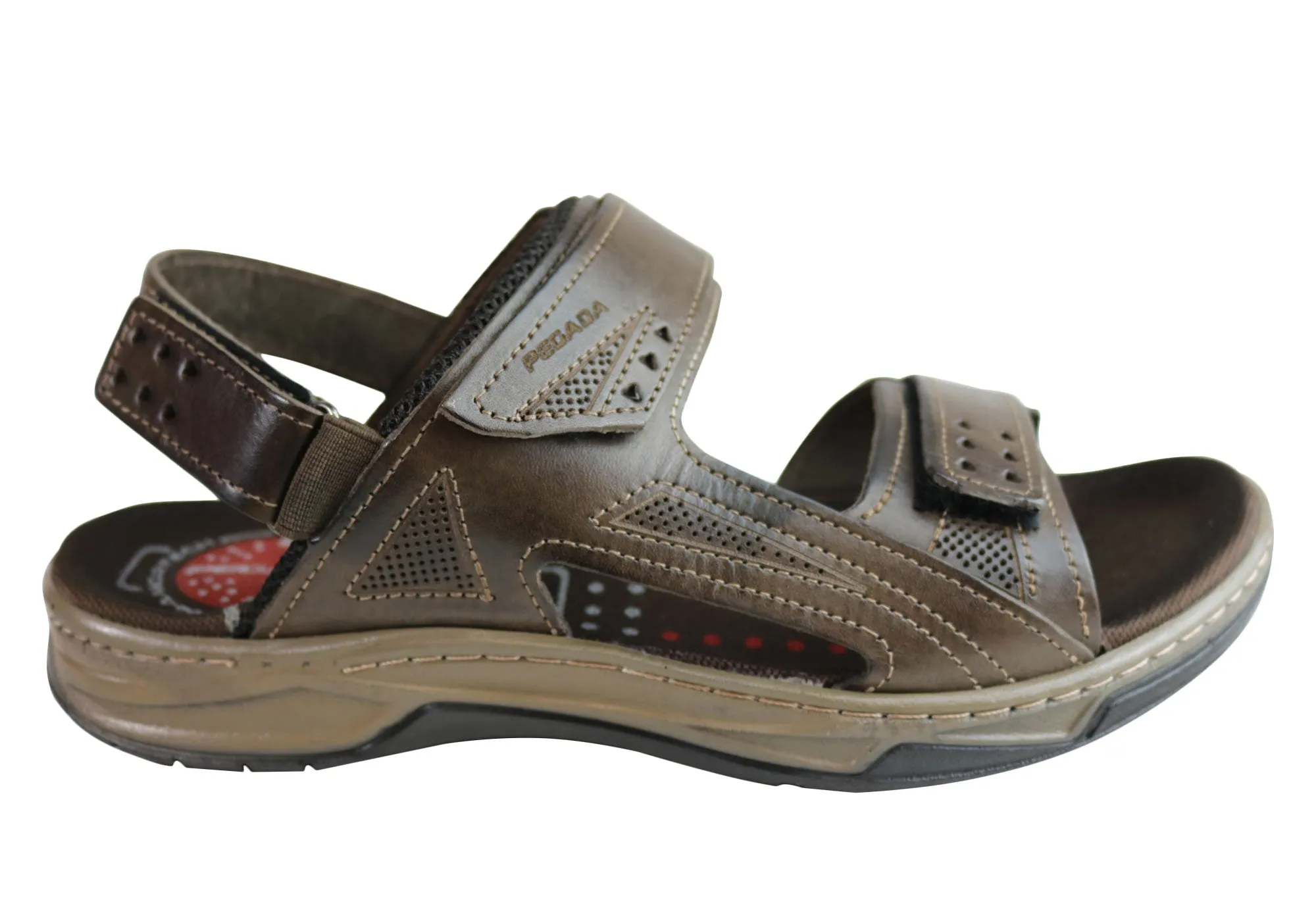Pegada Jeff Herren-Ledersandalen mit bequemer Polsterung, hergestellt in Brasilien Pegada Schuhe