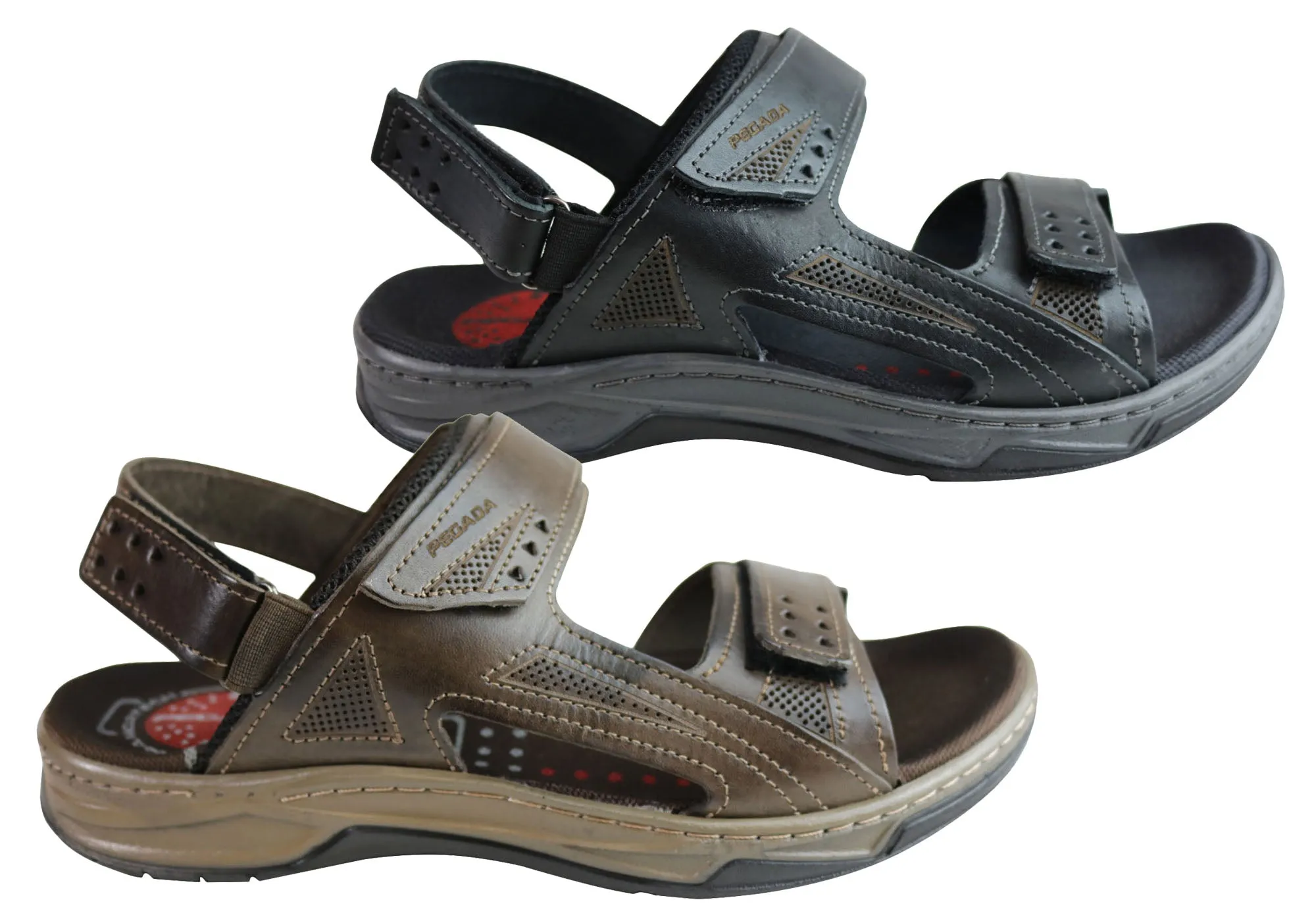 Pegada Jeff Herren-Ledersandalen mit bequemer Polsterung, hergestellt in Brasilien Pegada Schuhe