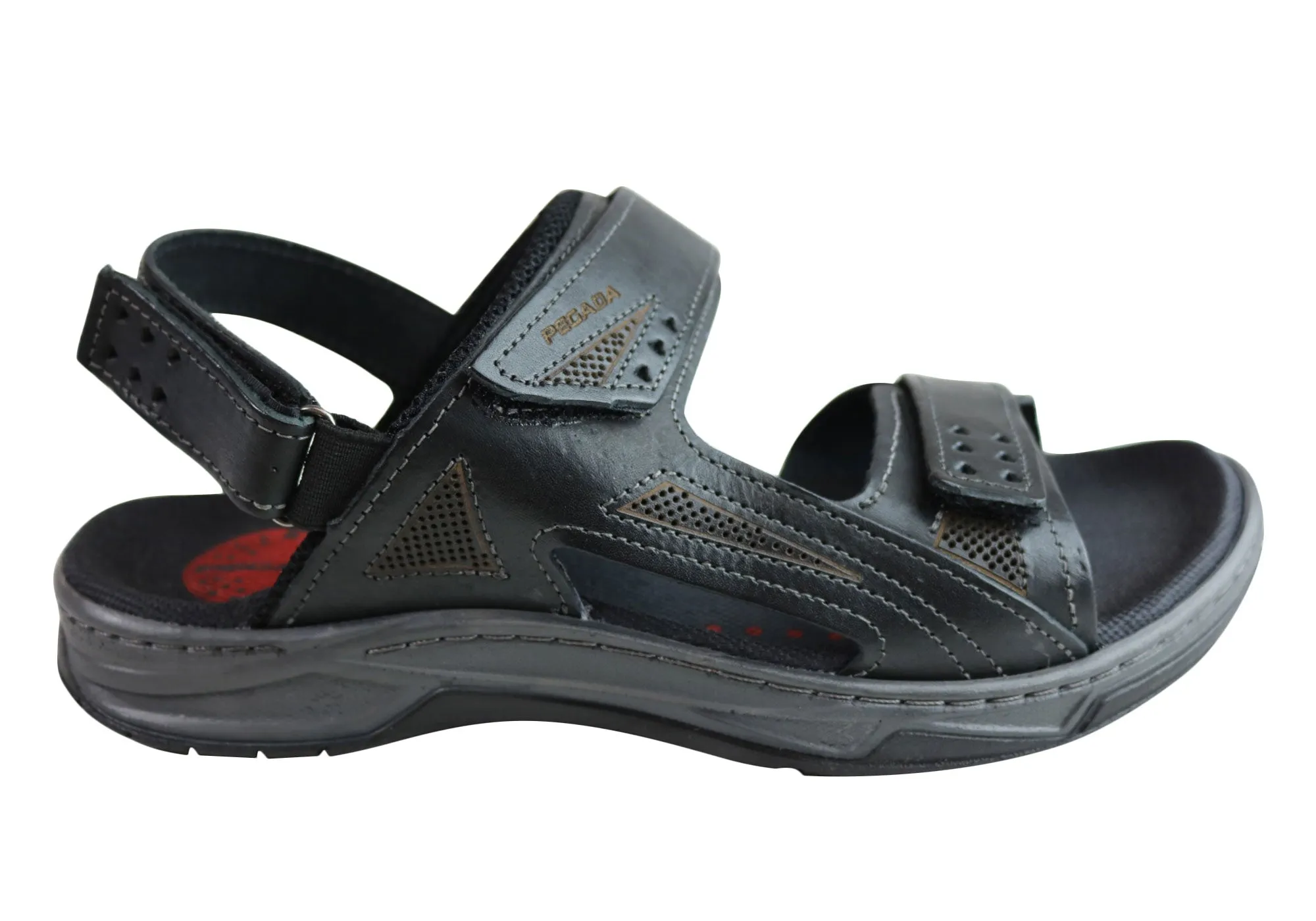 Pegada Jeff Herren-Ledersandalen mit bequemer Polsterung, hergestellt in Brasilien Pegada Schuhe