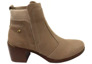Pegada Lane Damen Mittlere Absatz Leder Knöchelstiefel Hergestellt in Brasilien Pegada Schuhe