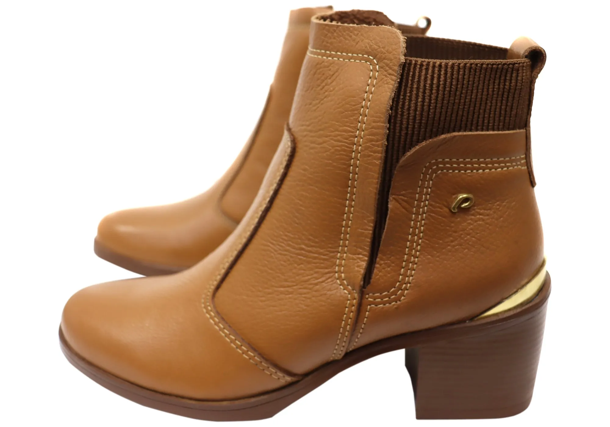 Pegada Lane Damen Mittlere Absatz Leder Knöchelstiefel Hergestellt in Brasilien Pegada Schuhe