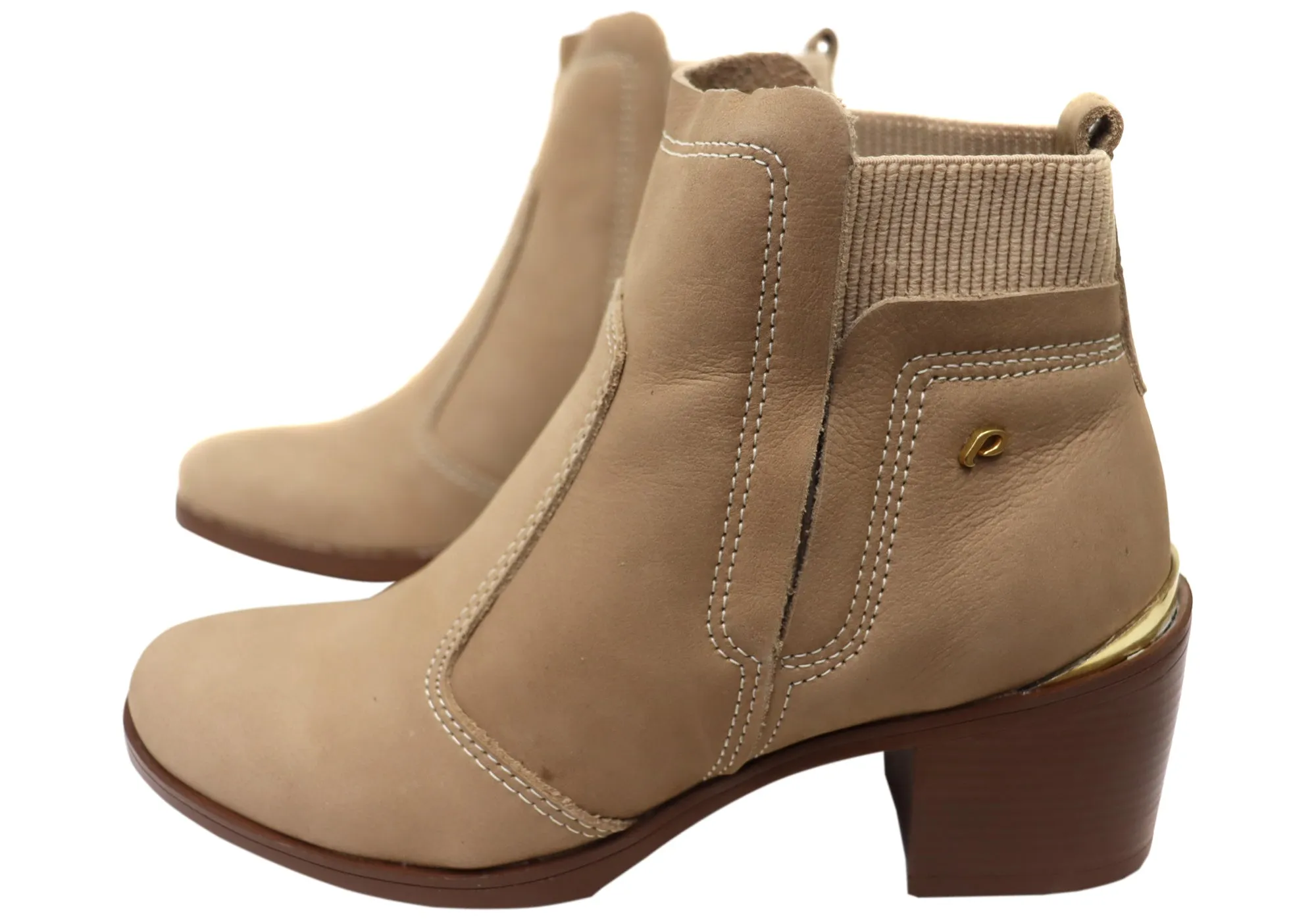 Pegada Lane Damen Mittlere Absatz Leder Knöchelstiefel Hergestellt in Brasilien Pegada Schuhe