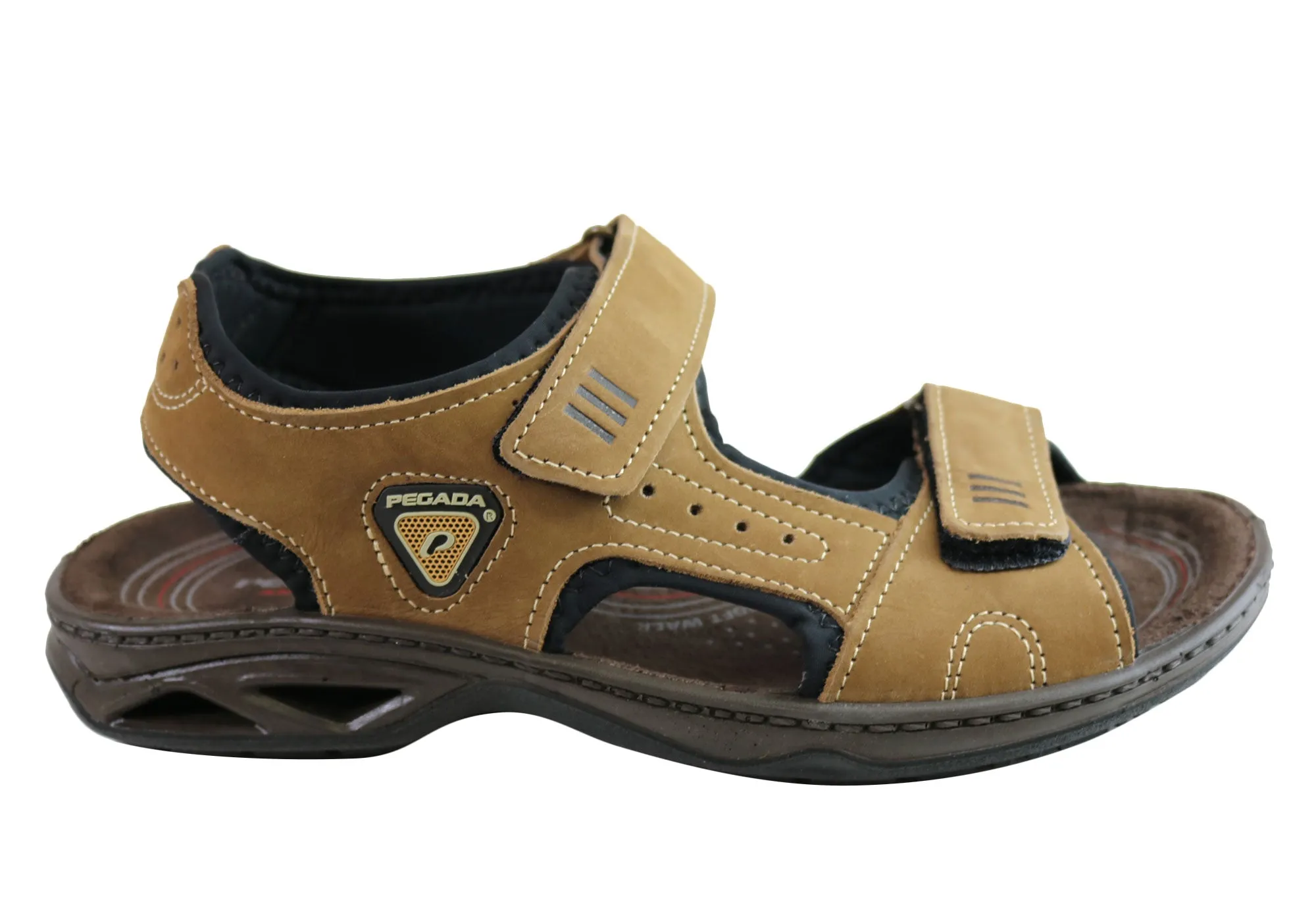 Pegada Thompson Herren Ledersandalen mit Komfortpolsterung - Hergestellt in Brasilien von Pegada Shoes