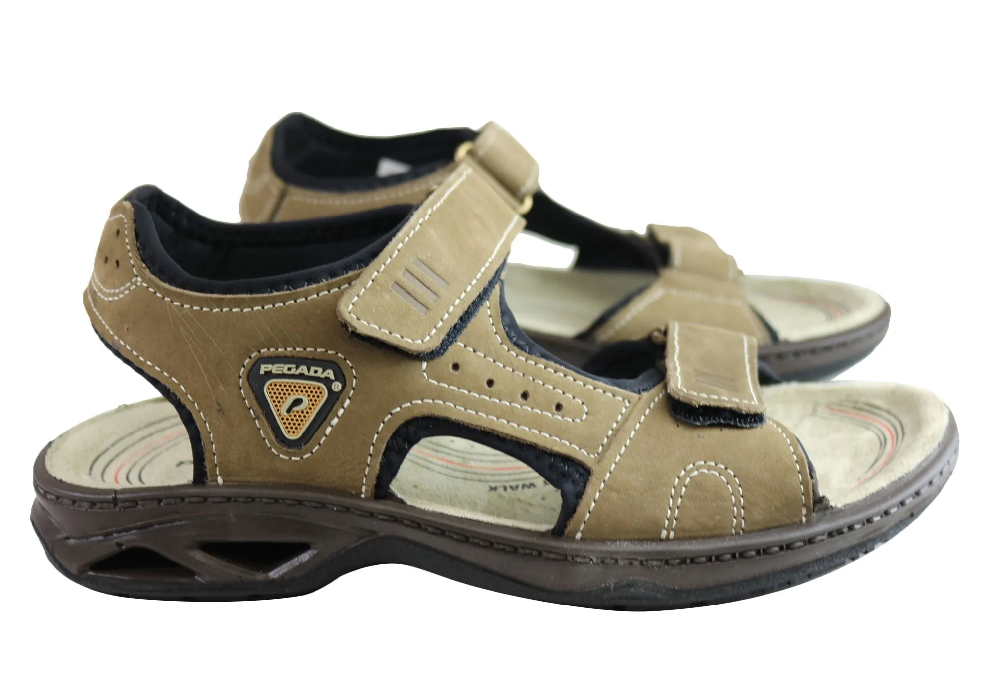 Pegada Thompson Herren Ledersandalen mit Komfortpolsterung - Hergestellt in Brasilien von Pegada Shoes