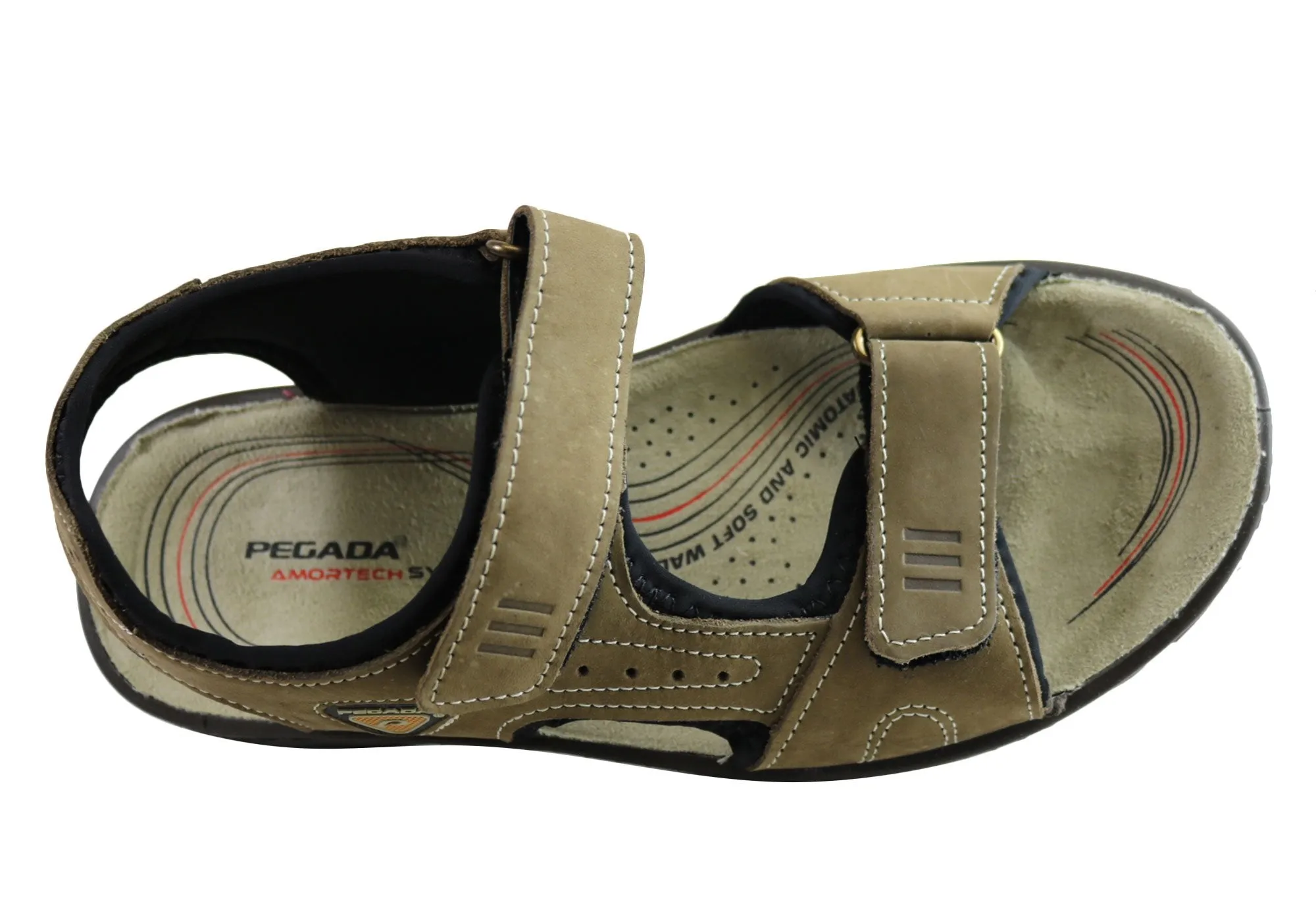 Pegada Thompson Herren Ledersandalen mit Komfortpolsterung - Hergestellt in Brasilien von Pegada Shoes