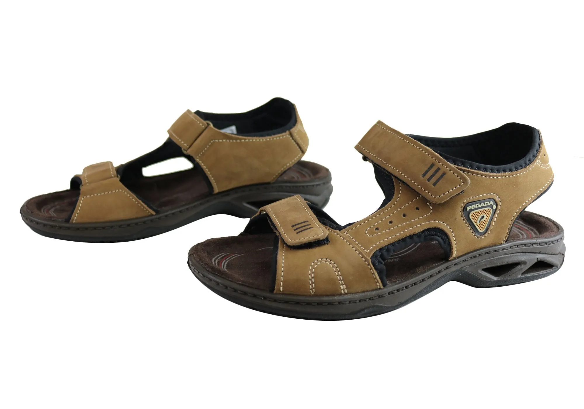 Pegada Thompson Herren Ledersandalen mit Komfortpolsterung - Hergestellt in Brasilien von Pegada Shoes