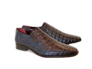 Pelle Exotics Crocodile Slip-On Loafer Schwarz