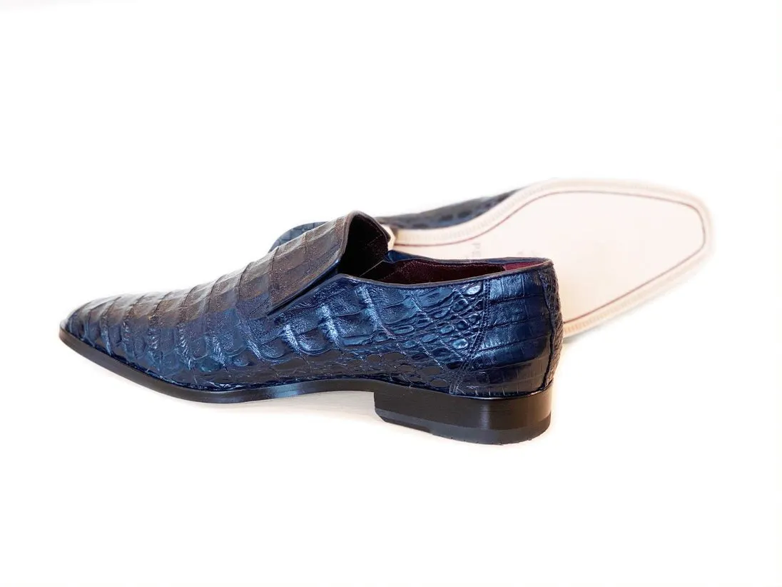 Pelle Exotics Crocodile Schlupf-Loafer Blau