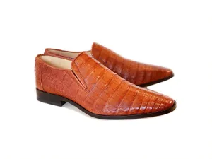 Pelle Exotics Crocodile Schlupf-Loafer in Hellbraun