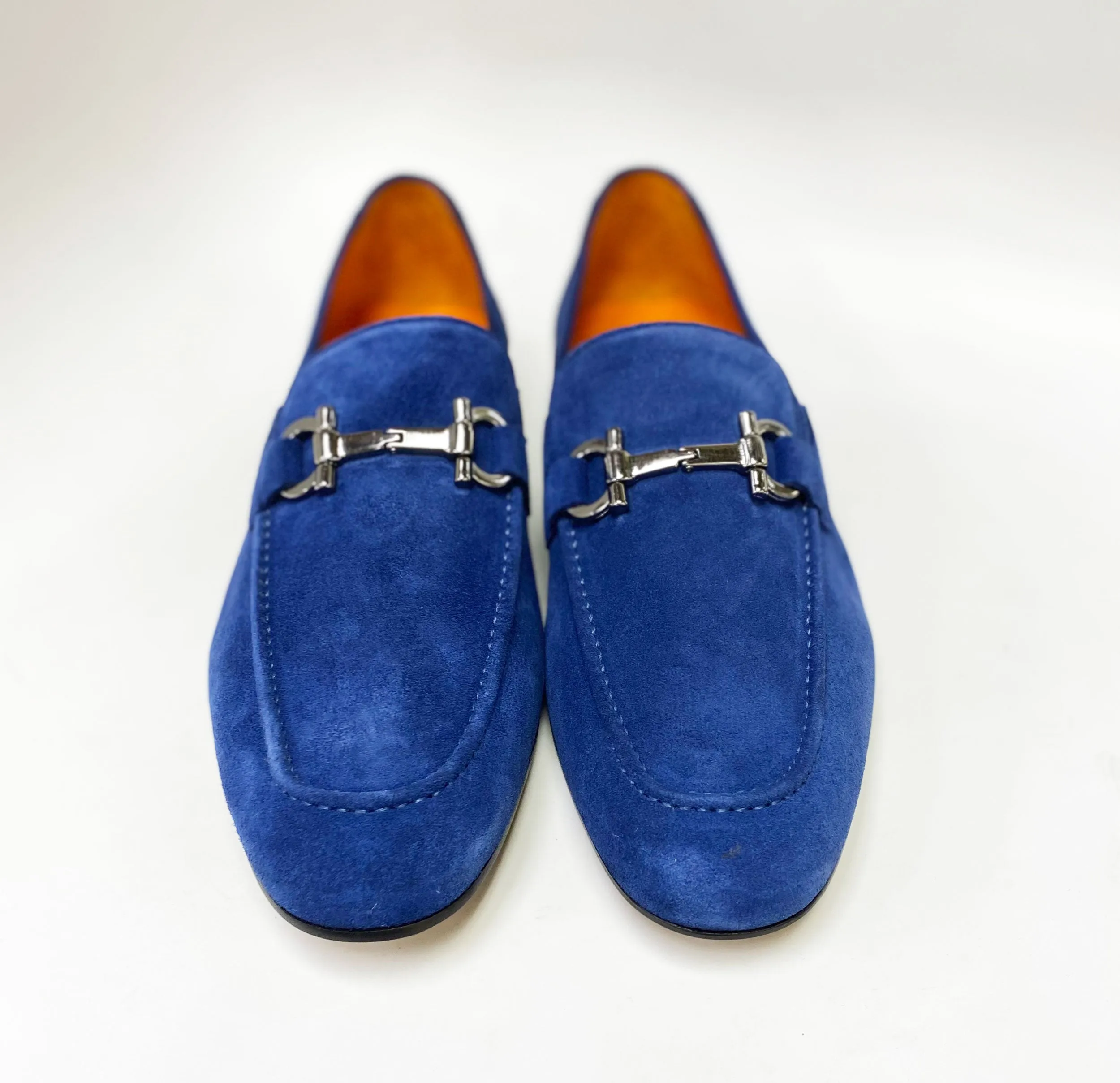 Blaue Wildleder-Loafer