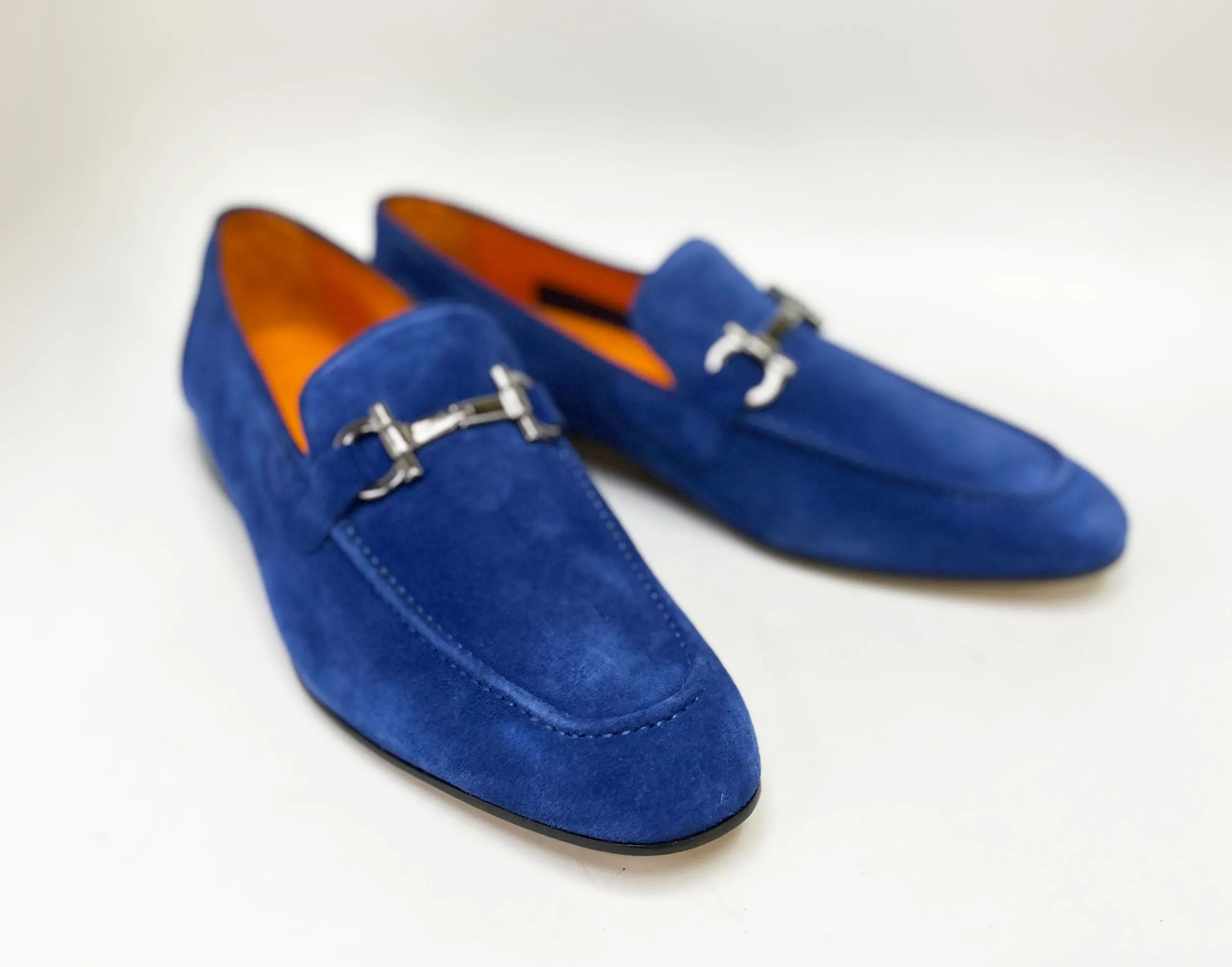 Blaue Wildleder-Loafer