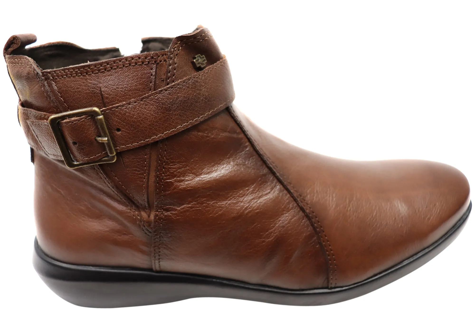 Perlatto Tess Damen Bequeme Leder Knöchelstiefel Hergestellt in Brasilien Perlatto Schuhe