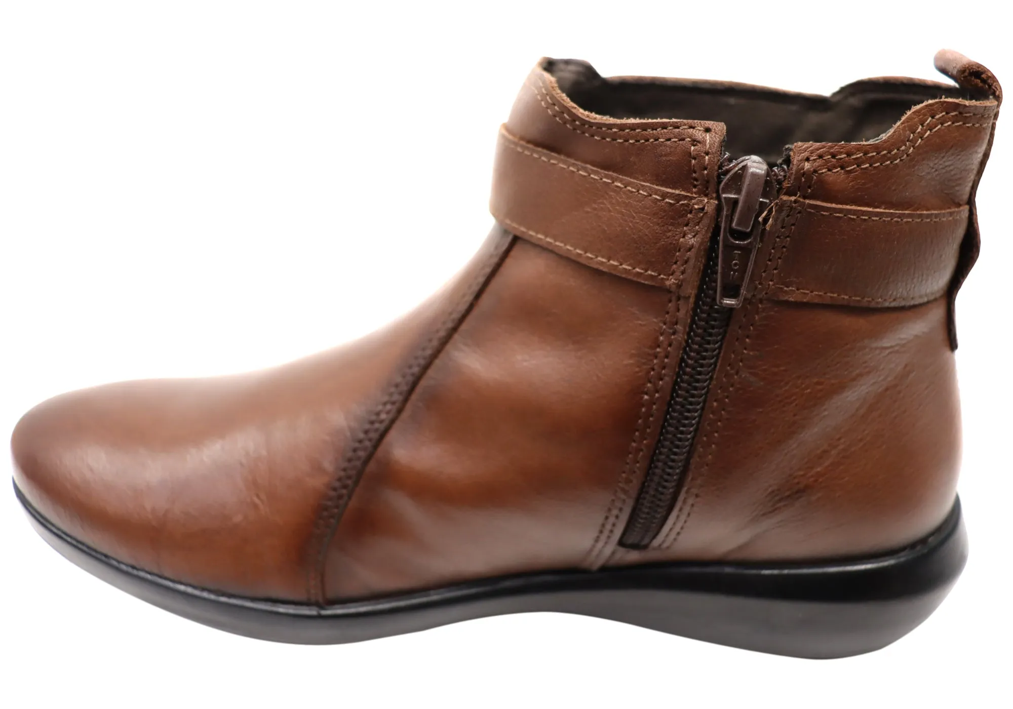Perlatto Tess Damen Bequeme Leder Knöchelstiefel Hergestellt in Brasilien Perlatto Schuhe